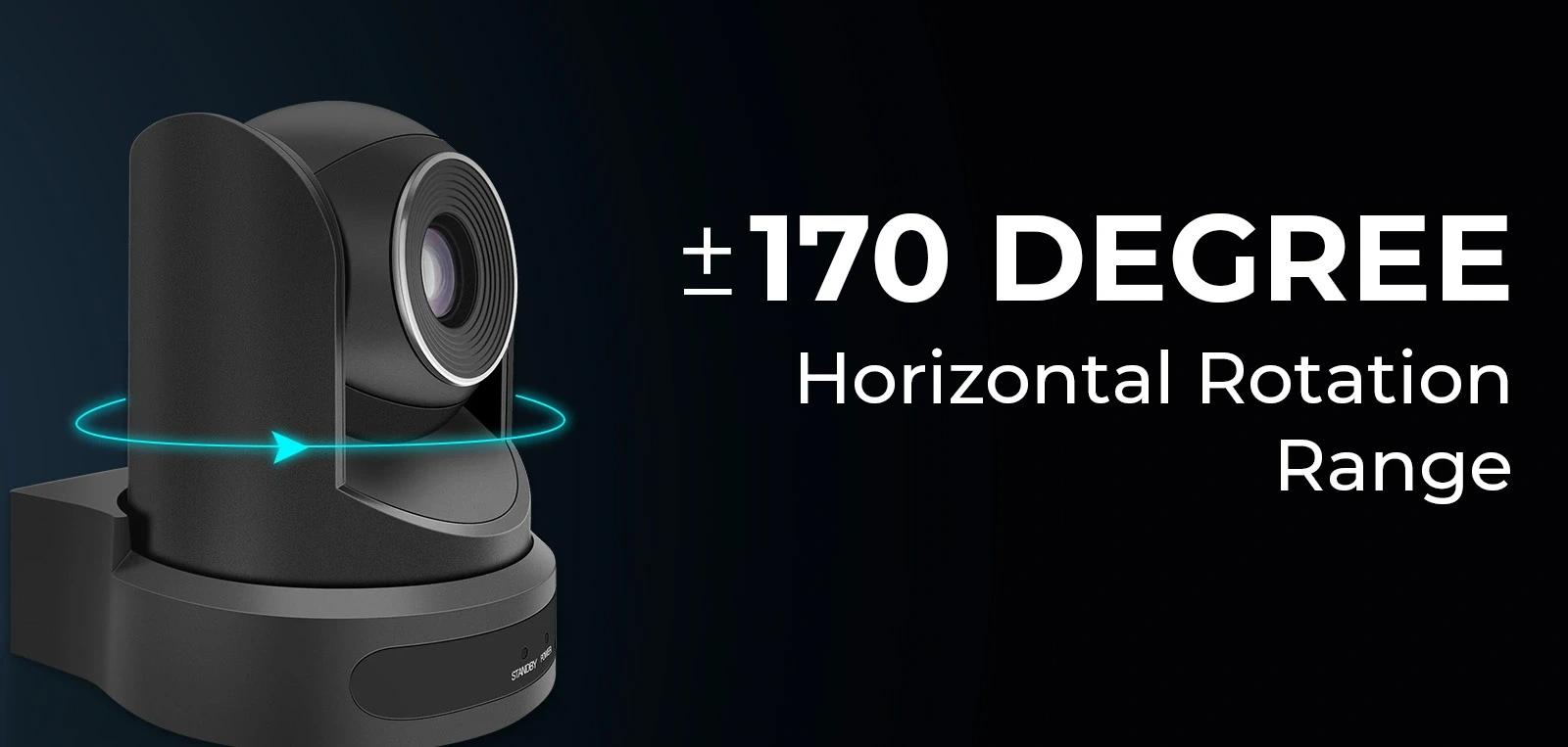 170 Degree Horizontal Rotation Range